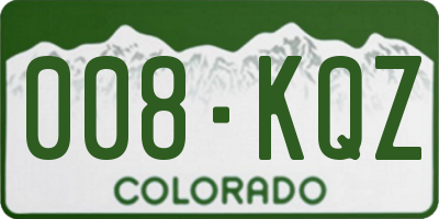 CO license plate 008KQZ