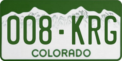 CO license plate 008KRG