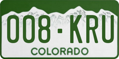 CO license plate 008KRU