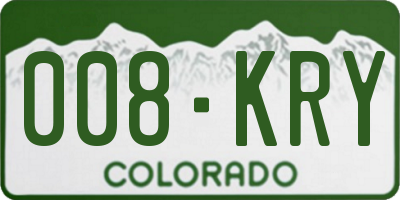 CO license plate 008KRY