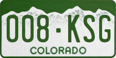 CO license plate 008KSG