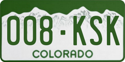 CO license plate 008KSK