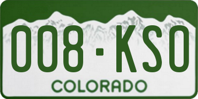 CO license plate 008KSO