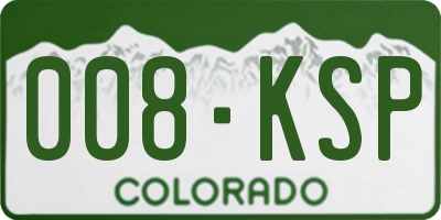 CO license plate 008KSP