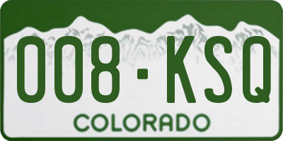 CO license plate 008KSQ