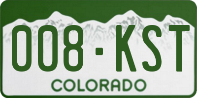 CO license plate 008KST