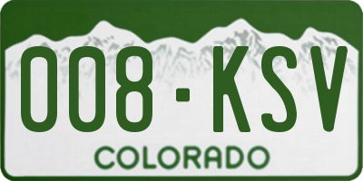 CO license plate 008KSV