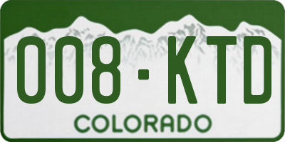 CO license plate 008KTD