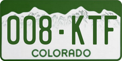 CO license plate 008KTF