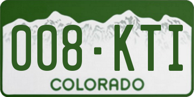 CO license plate 008KTI