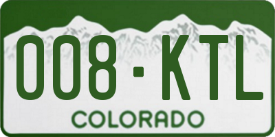 CO license plate 008KTL