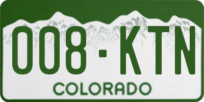CO license plate 008KTN