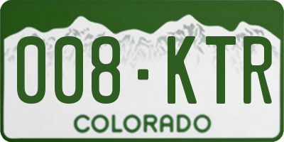 CO license plate 008KTR