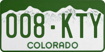 CO license plate 008KTY