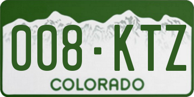 CO license plate 008KTZ