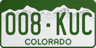 CO license plate 008KUC