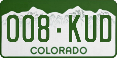 CO license plate 008KUD
