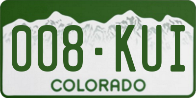 CO license plate 008KUI