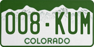 CO license plate 008KUM