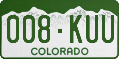 CO license plate 008KUU