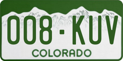 CO license plate 008KUV