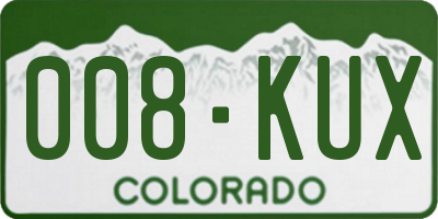 CO license plate 008KUX