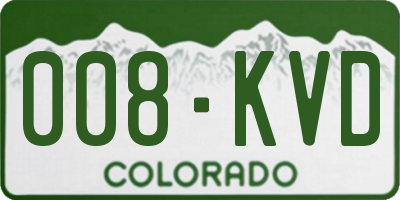 CO license plate 008KVD