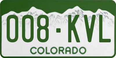 CO license plate 008KVL