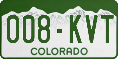 CO license plate 008KVT