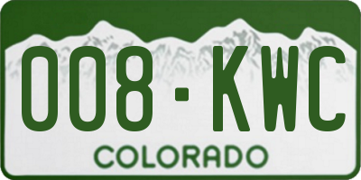 CO license plate 008KWC