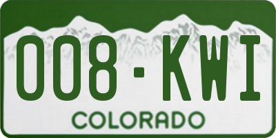 CO license plate 008KWI