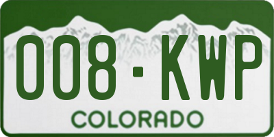 CO license plate 008KWP