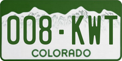 CO license plate 008KWT