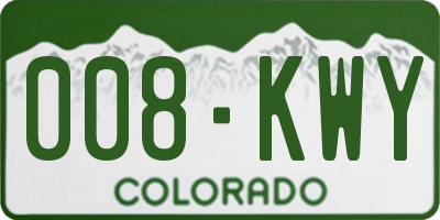 CO license plate 008KWY