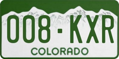 CO license plate 008KXR