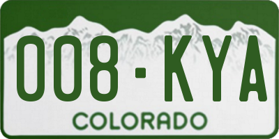 CO license plate 008KYA