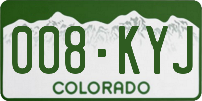 CO license plate 008KYJ