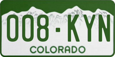 CO license plate 008KYN
