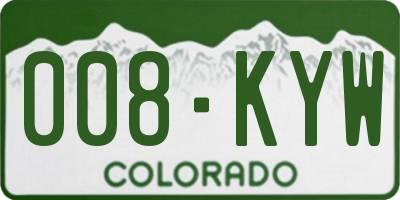 CO license plate 008KYW