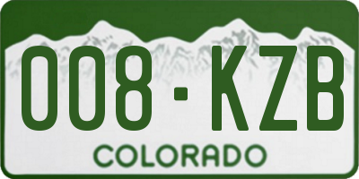 CO license plate 008KZB