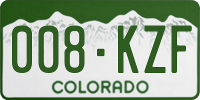 CO license plate 008KZF