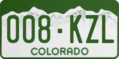 CO license plate 008KZL