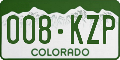 CO license plate 008KZP