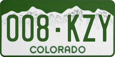 CO license plate 008KZY