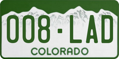 CO license plate 008LAD