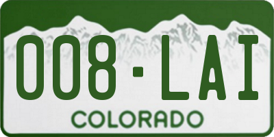 CO license plate 008LAI