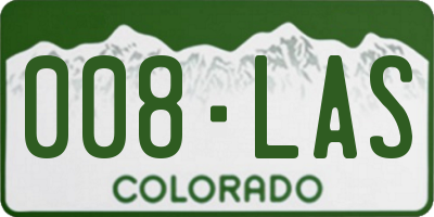 CO license plate 008LAS