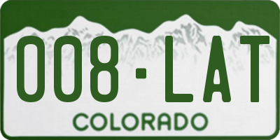 CO license plate 008LAT