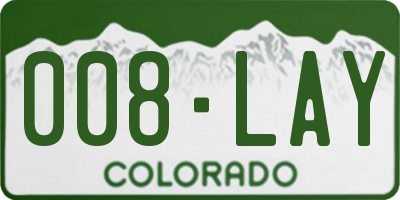 CO license plate 008LAY