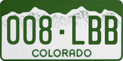 CO license plate 008LBB